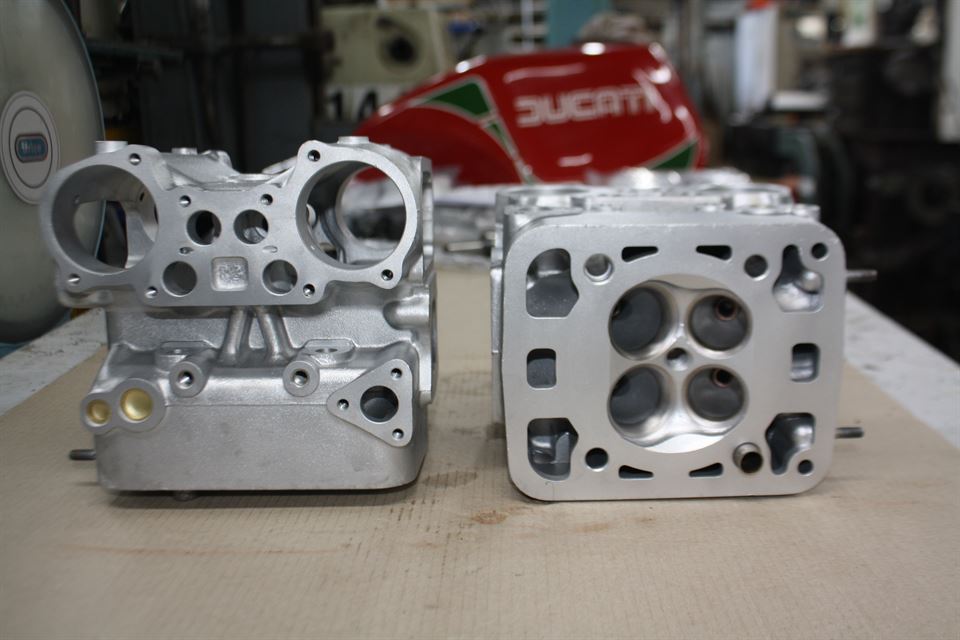 Ducati 749R heads bare - Vee Two Australia - Ducati Bevel Engineers